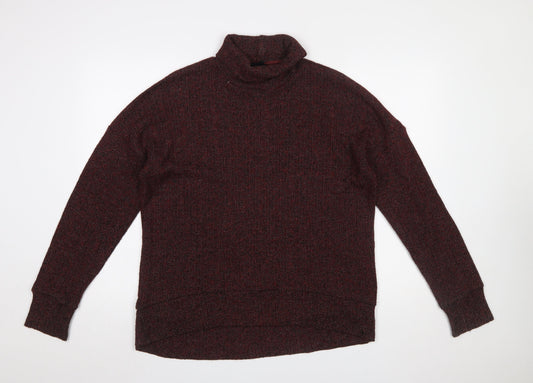 Topshop Women’s Red Roll Neck Chunky Knit Jumper Size 12