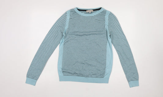 Marks and Spencer Women’s Blue Striped Crew Neck Jumper Size 10