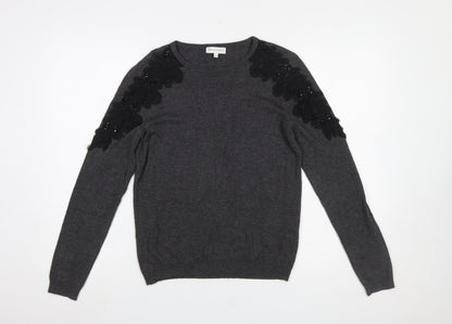 Womens UK Size 10 Warehouse Grey Pullover Jumper