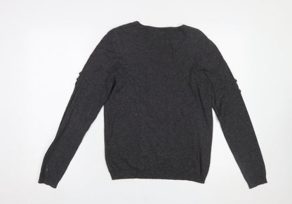 Womens UK Size 10 Warehouse Grey Pullover Jumper