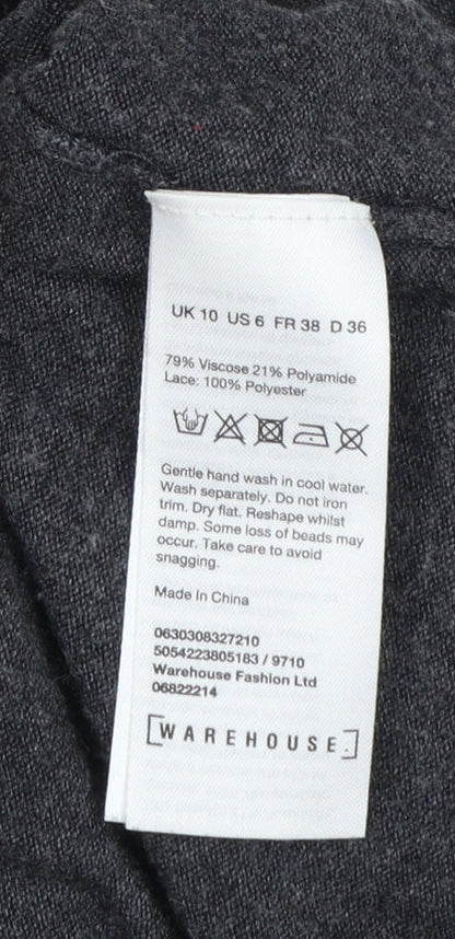 Womens UK Size 10 Warehouse Grey Pullover Jumper