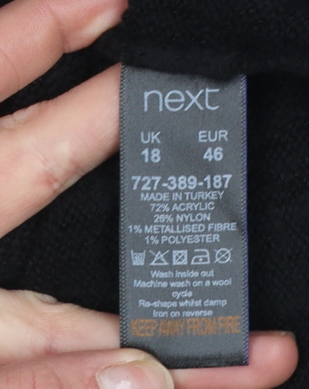 Womens UK Size 18 NEXT Black Pullover Jumper