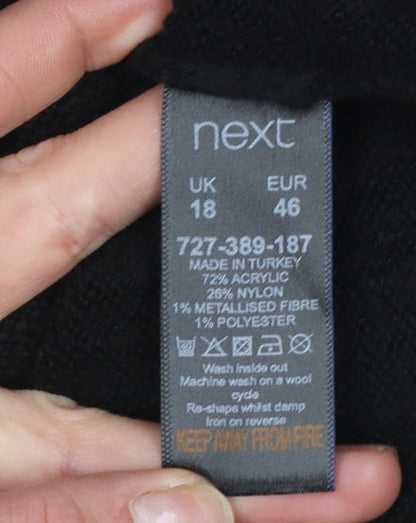 Womens UK Size 18 NEXT Black Pullover Jumper
