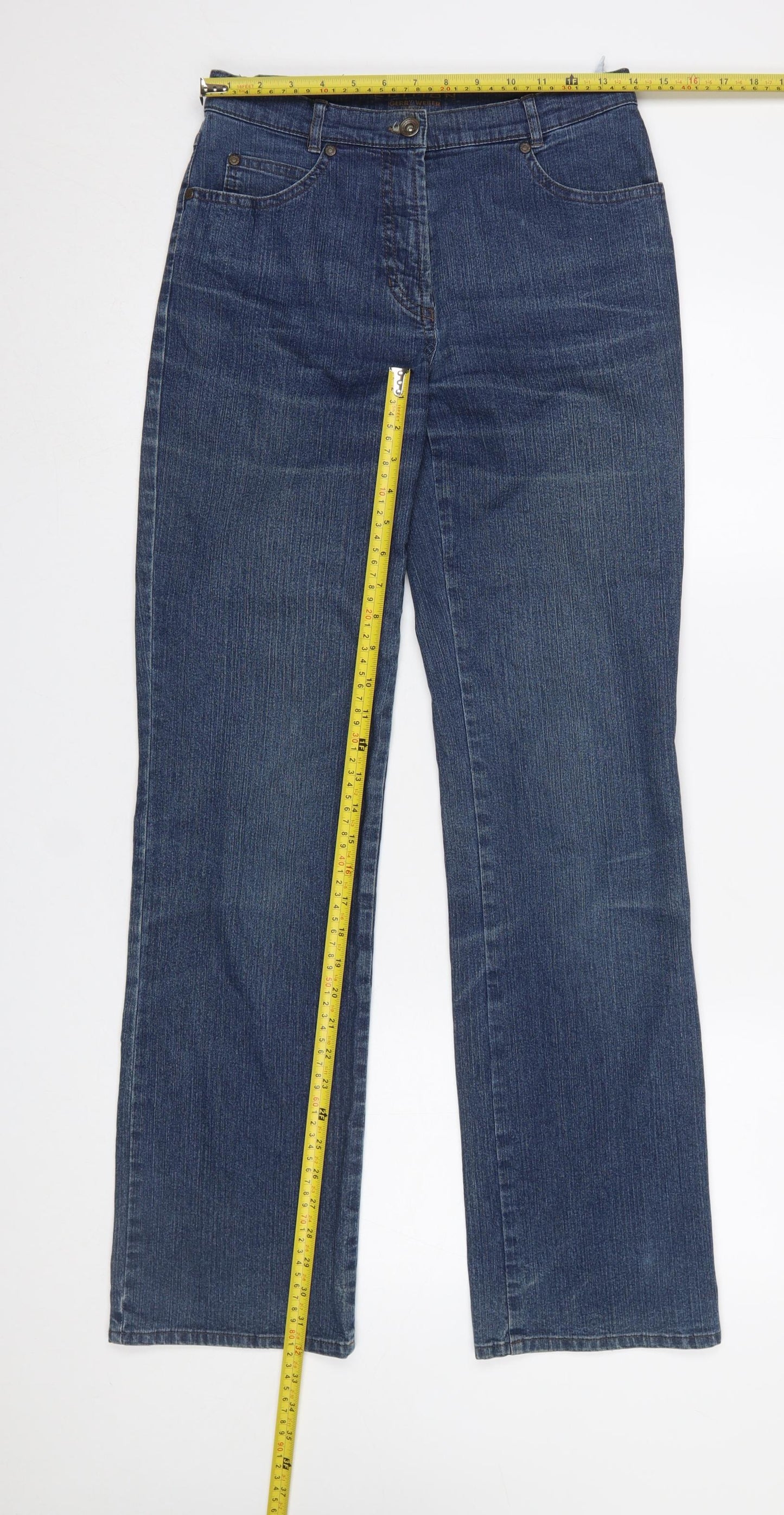 Womens UK Size 10 Gerry Weber Regular Fit Straight Blue Jeans