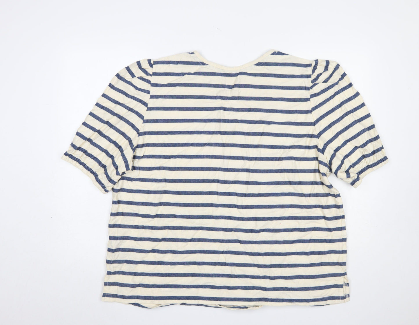 Womens UK Size 22 Mantaray Blue Basic T-Shirt