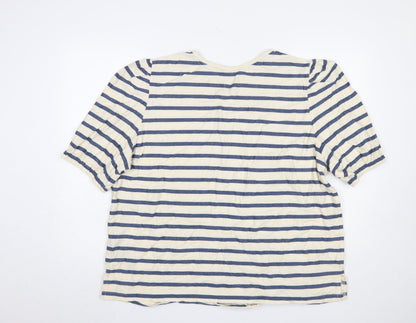 Womens UK Size 22 Mantaray Blue Basic T-Shirt