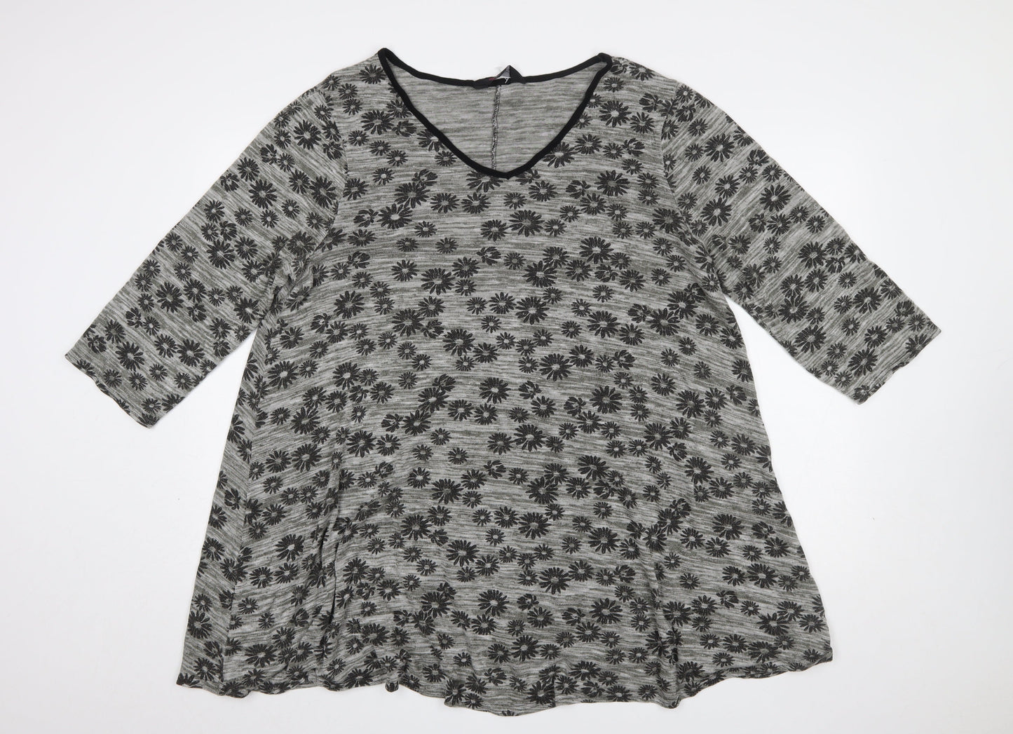 Womens UK Size 20 Yours Grey Tunic Blouse