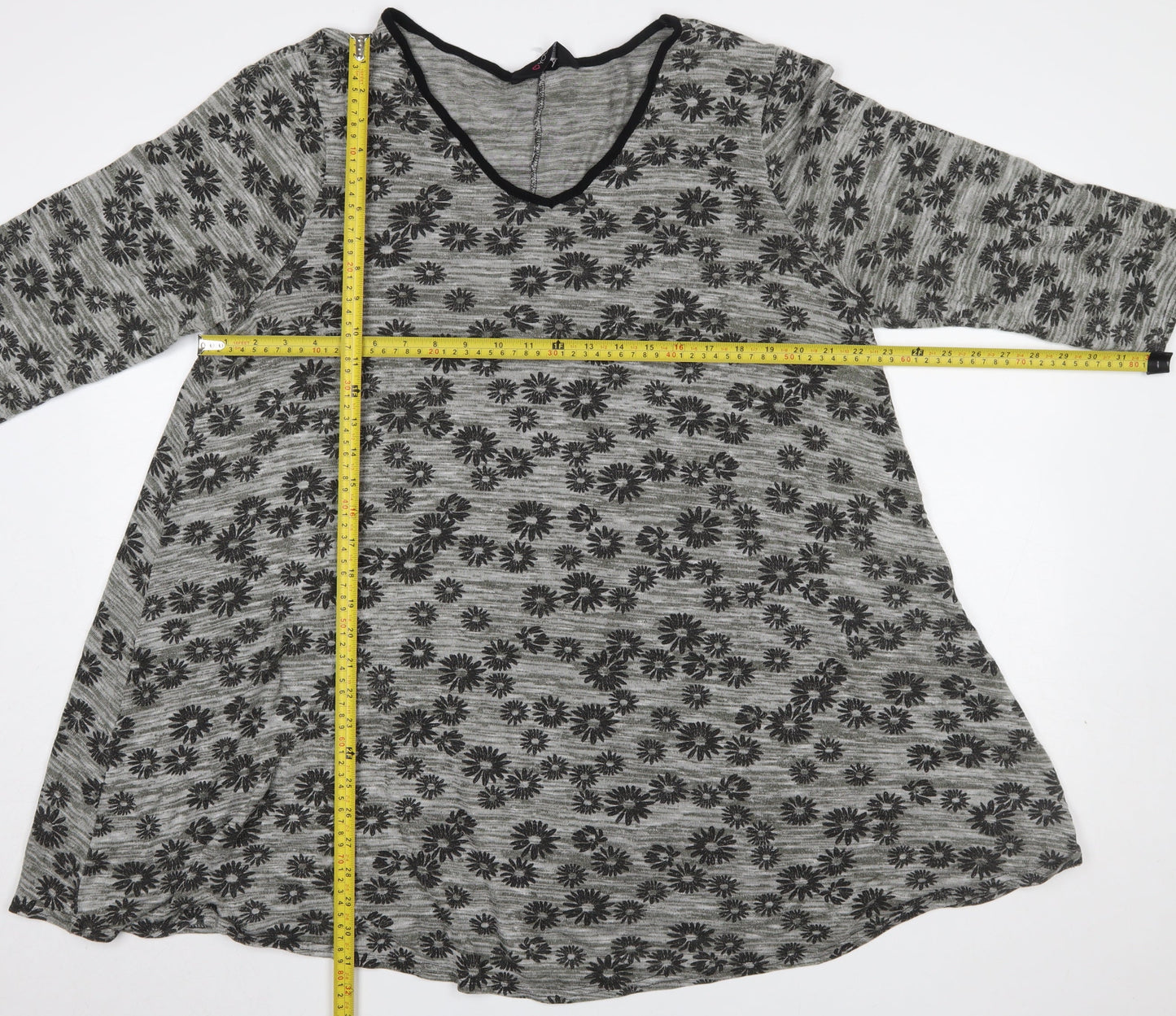 Womens UK Size 20 Yours Grey Tunic Blouse