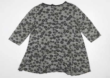 Womens UK Size 20 Yours Grey Tunic Blouse