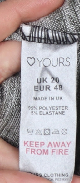 Womens UK Size 20 Yours Grey Tunic Blouse