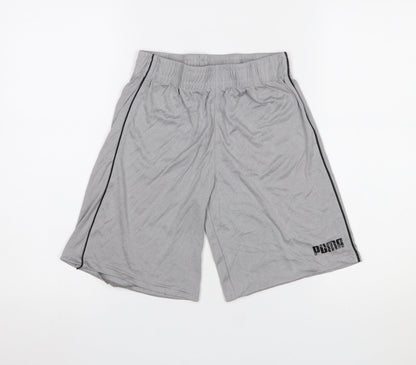 Puma Boys Grey 10-12 Years Athletic Jersey Sports Shorts