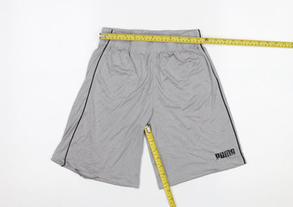 Puma Boys Grey 10-12 Years Athletic Jersey Sports Shorts