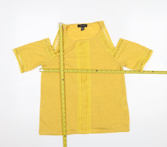 Womens UK Size 10 New Look Yellow Camisole T-Shirt