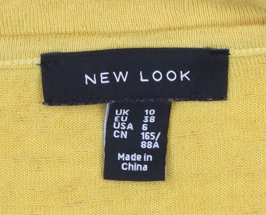 Womens UK Size 10 New Look Yellow Camisole T-Shirt
