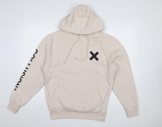 Mens UK Size XS COLLUSION Beige Pullover Hoodie