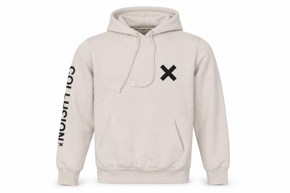 Mens UK Size XS COLLUSION Beige Pullover Hoodie