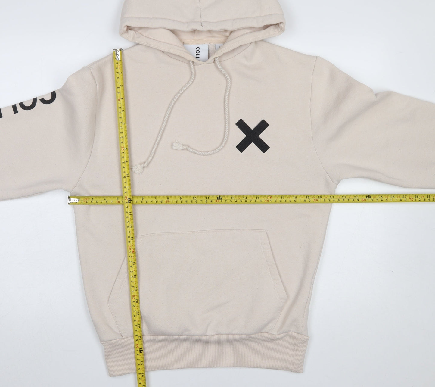 Mens UK Size XS COLLUSION Beige Pullover Hoodie