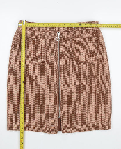 Womens UK Size L VERO MODA Straight & Pencil Tweed Skirt
