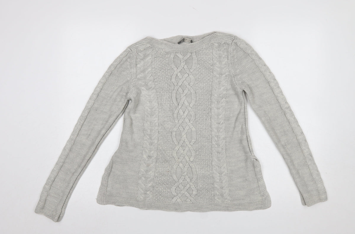 Womens UK Size S Oasis Grey Pullover Jumper