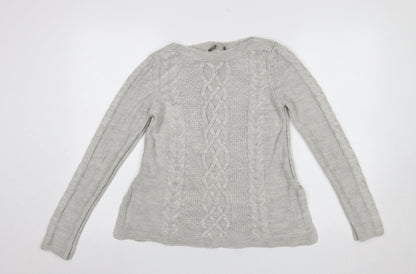 Womens UK Size S Oasis Grey Pullover Jumper