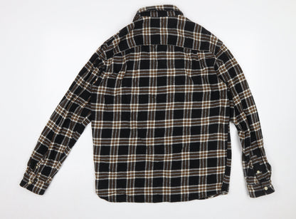 H&M Men’s Black Checked Flannel Relaxed Fit Shirt Size S
