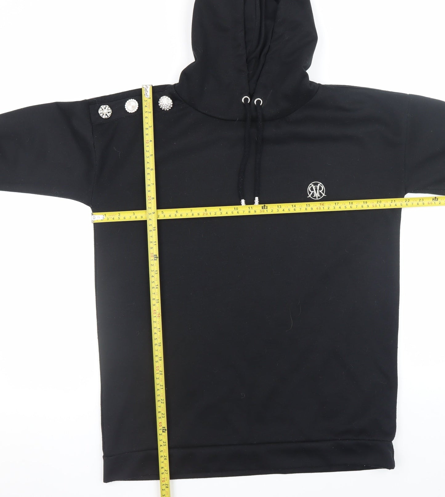 Womens UK Size S River Island Black Pullover Hoodie