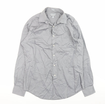 Mens UK Collar Size 16 Van Heusen Smart Grey  Dress Shirt