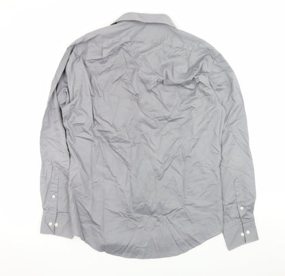 Mens UK Collar Size 16 Van Heusen Smart Grey  Dress Shirt