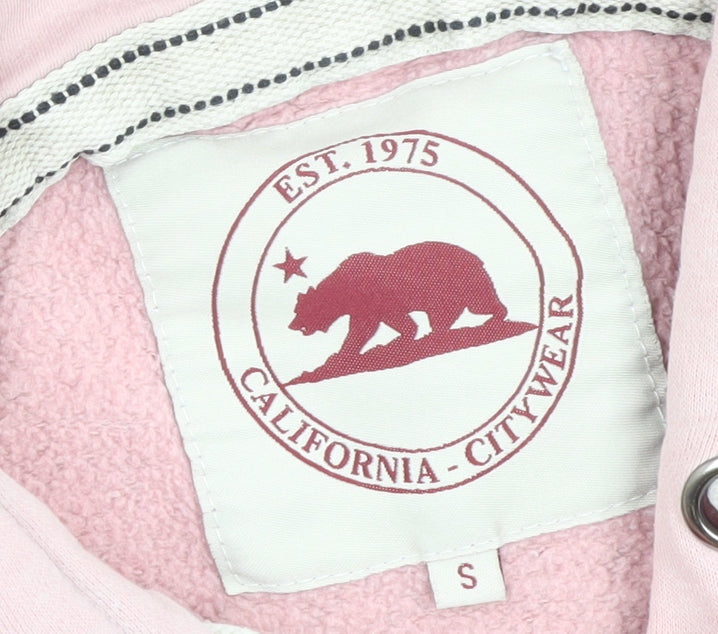 Womens UK Size S California Citywear Pink Pullover Hoodie