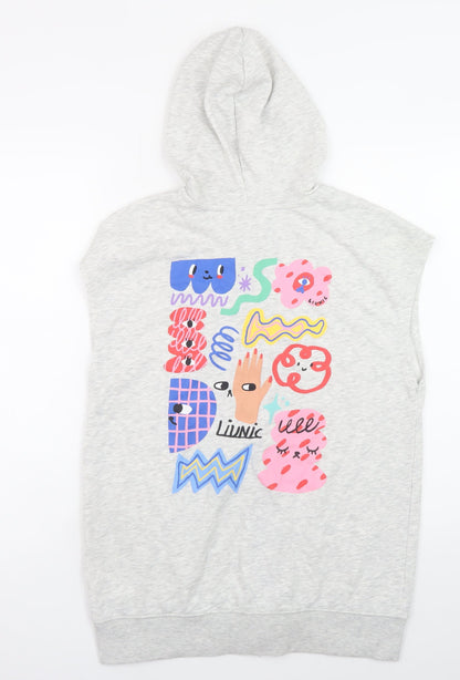 Girls UK Size 16 Years H&M Grey Full Zip Hoodie
