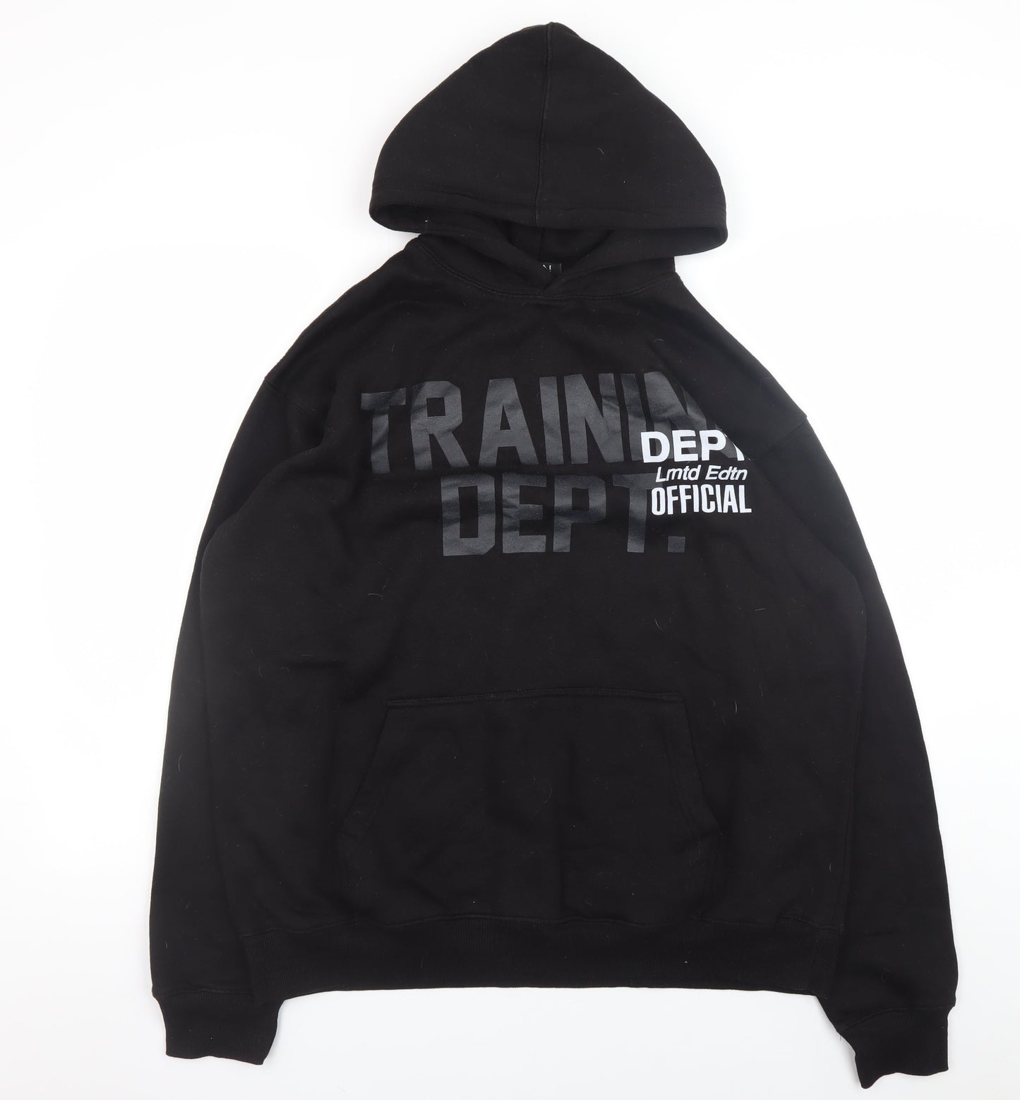 Mens UK Size M boohooMAN Black Pullover Hoodie