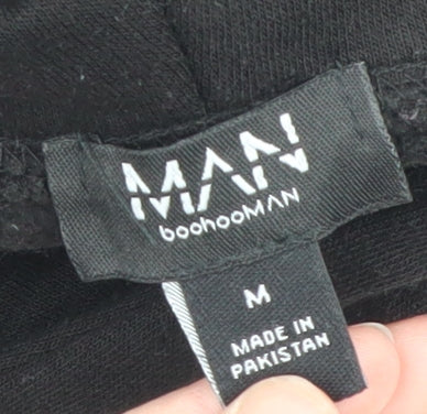Mens UK Size M boohooMAN Black Pullover Hoodie