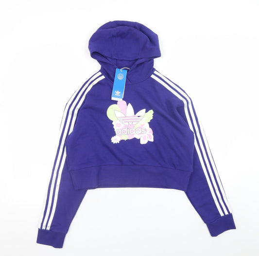 Girls UK Size 12-13 Years adidas Purple Pullover Hoodie