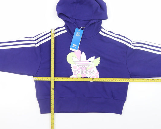 Girls UK Size 12-13 Years adidas Purple Pullover Hoodie