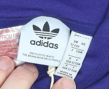 Girls UK Size 12-13 Years adidas Purple Pullover Hoodie