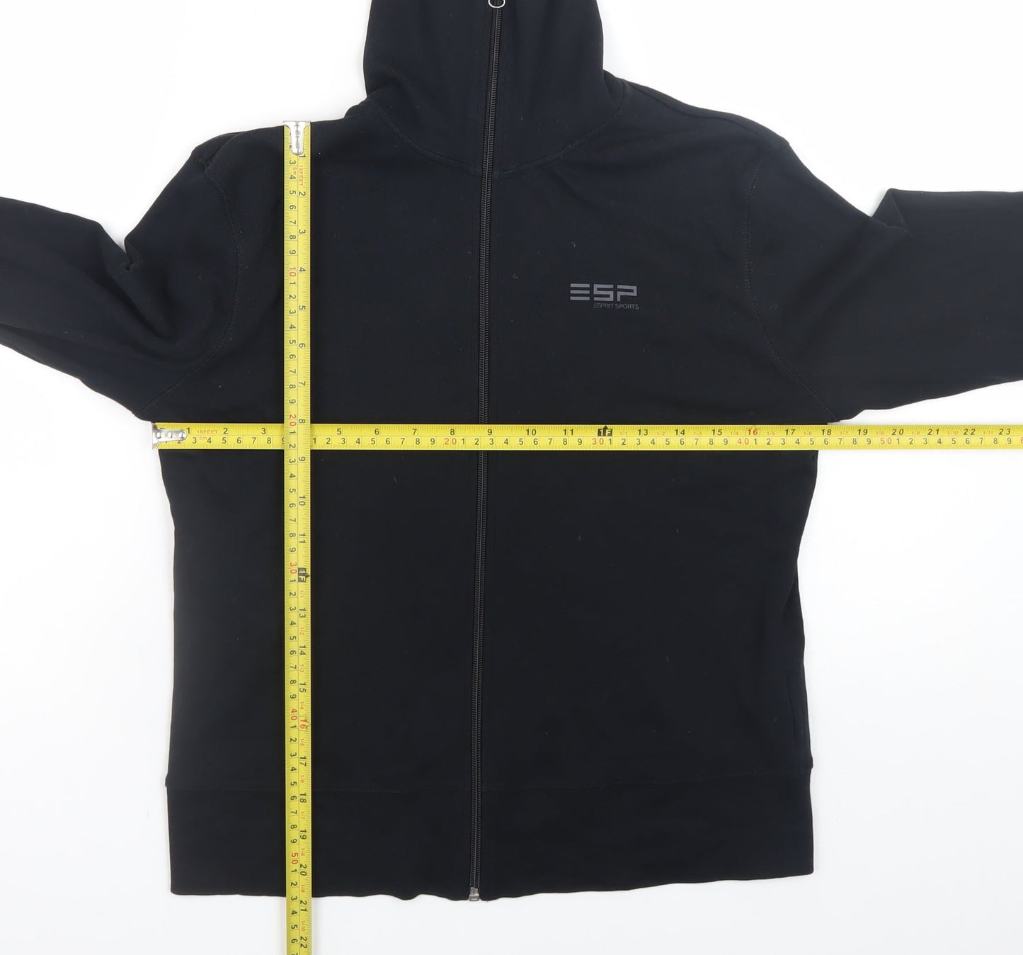 Mens UK Size L Esprit Sports Black Full Zip Sweatshirt