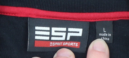 Mens UK Size L Esprit Sports Black Full Zip Sweatshirt