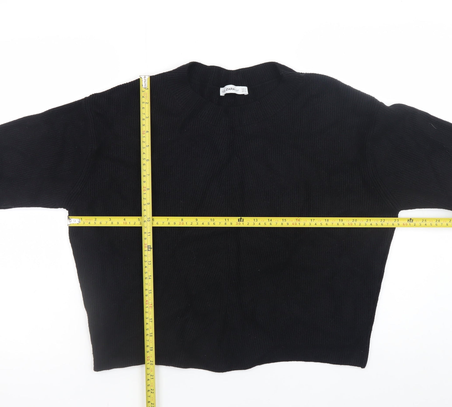 Womens UK Size 8 Zara Black Pullover Jumper