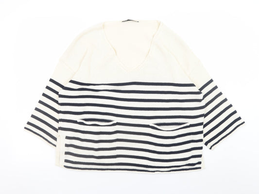 Womens UK Size 8 Zara Ivory Pullover Jumper