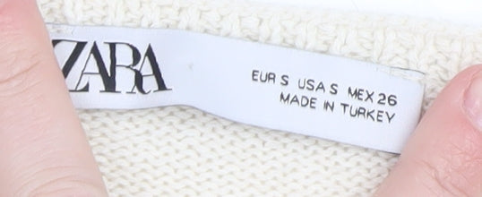 Womens UK Size 8 Zara Ivory Pullover Jumper