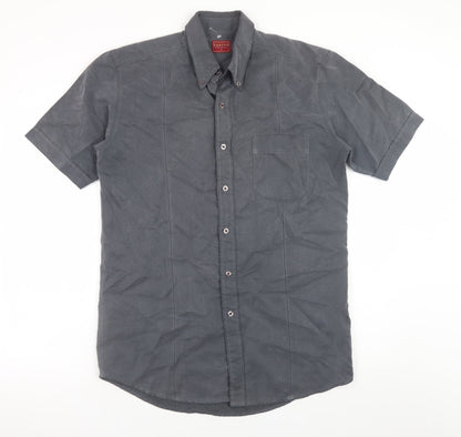 Burton Menswear Grey Short Sleeve Button-Up Shirt Size S