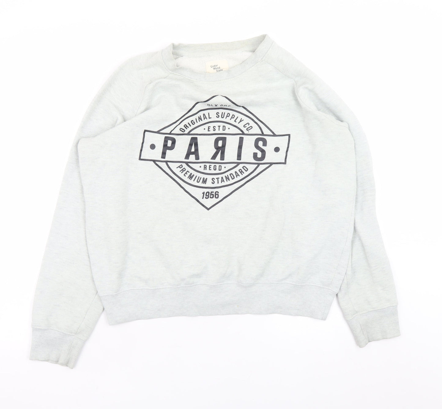Womens UK Size L Cedar Wood State Grey Pullover Sweatshirt