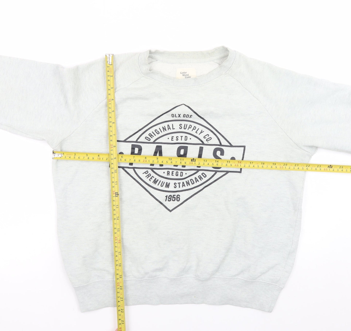 Womens UK Size L Cedar Wood State Grey Pullover Sweatshirt