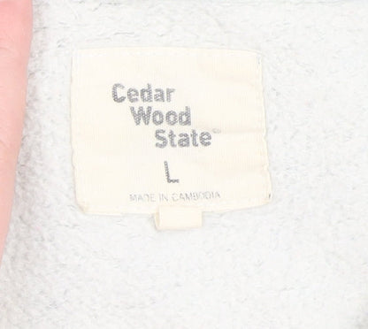 Womens UK Size L Cedar Wood State Grey Pullover Sweatshirt