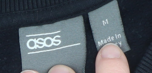 Mens UK Size M ASOS Black Pullover Sweatshirt