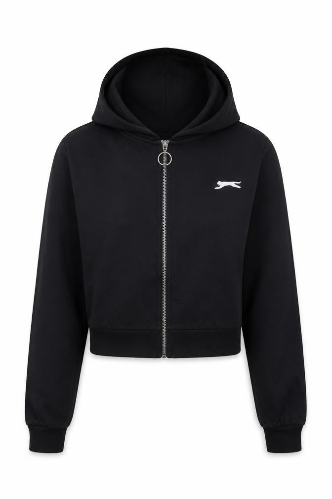 Womens UK Size 8 Slazenger Black Full Zip Hoodie