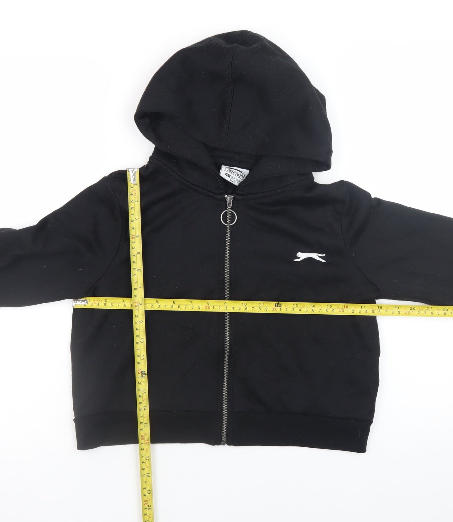 Womens UK Size 8 Slazenger Black Full Zip Hoodie