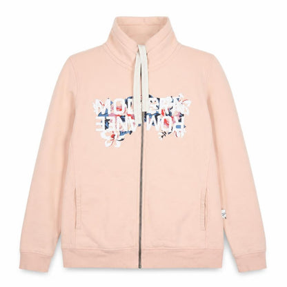 ESMARA Women's Pink Full Zip Sweatshirt M Floral Graphic Print