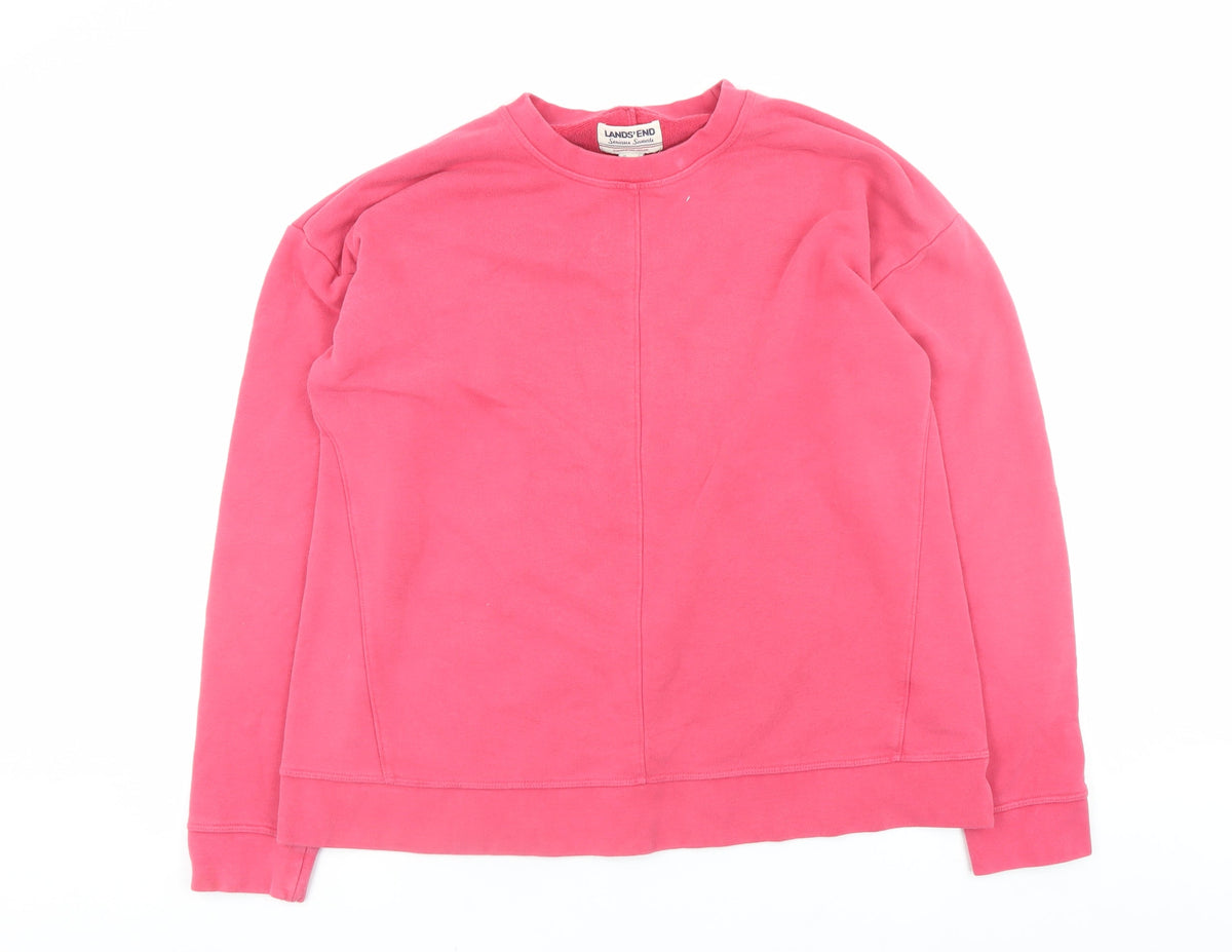 Mens UK Size L Lands' End Pink Pullover Sweatshirt