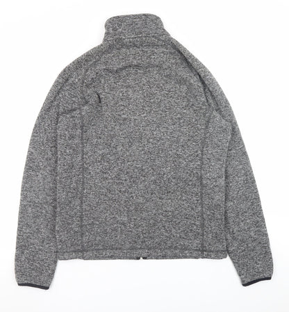 Mens UK Size L Black Blue Grey Full Zip Sweatshirt